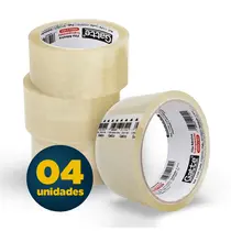 Fita Adesiva Transparente 45mm x 40m Com 4 Unidades