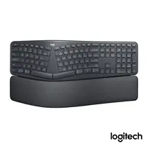 Teclado Sem Fio Logitech Ergo K860 Grafite, com Layout Dividido, Suporte para Descanso de Pulso, Conexão USB e Bluetooth