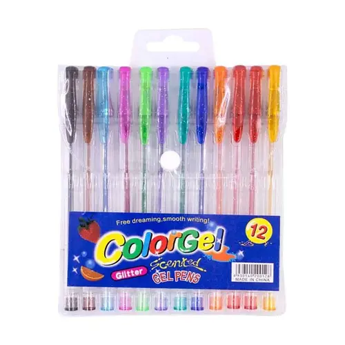 Caneta Gel 12 Cores Gliter