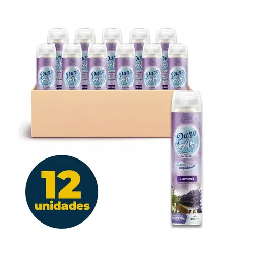 Odorizador de Ambientes 250ml Puro Ar Lavanda com 12 Uniades