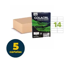 ETIQUETA A4 100 FL CA4363 38,1X99,0MM 14 ET FL 5 CTL