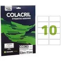 ETIQUETA CARTA 010 FL CC083 50,8X101,6MM 10 ET FL 10 CTL