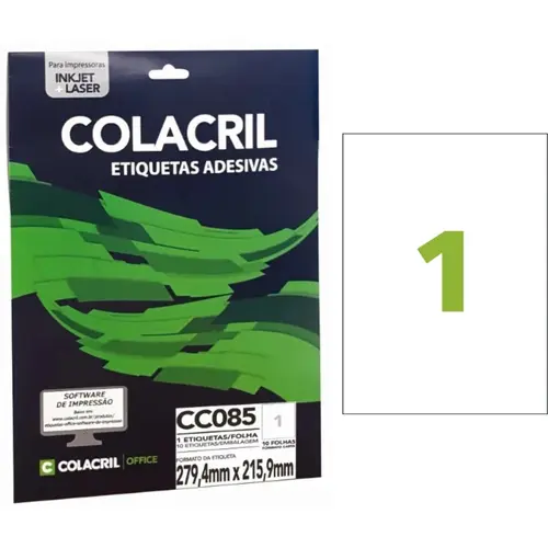 ETIQUETA CARTA 010 FL CC085 279,4X215,9MM 01 ET FL 10 CTL