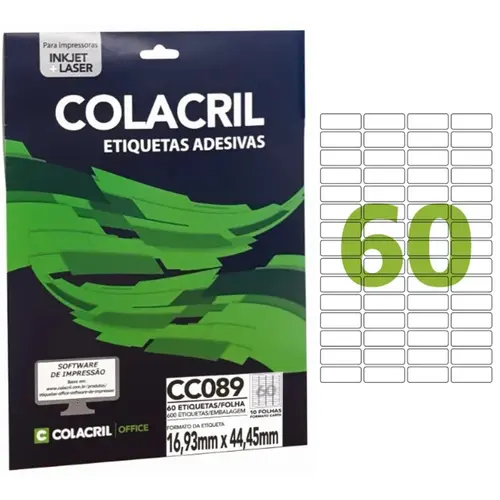 ETIQUETA CARTA 010 FL CC089 16,93X44,45MM 60 ET FL 10 CTL
