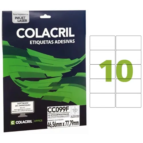 ETIQUETA CARTA 010 FL CC099F 46,56MMX77,79MM 10 ET FL 10 CTL