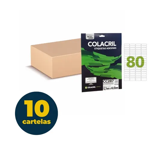 ETIQUETA CARTA 025 FL CC287 12,7 X 44,45MM 10 CTL
