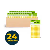 ETIQUETA REDONDA 06 FL DIAMETRO 13MM 70 ET FL AMARELO 24 CTL