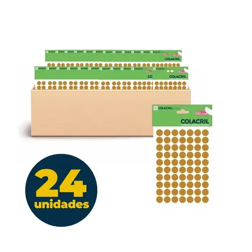 ETIQUETA REDONDA 06 FL DIAMETRO 13MM 70 ET FL OURO 24 CTL