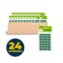 ETIQUETA REDONDA 06 FL DIAMETRO 13MM 70 ET FL VERDE 24 CTL