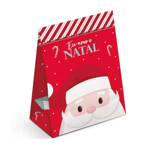 Saco Papel Presente M Cromus Natal Nicolau 27x19,5x9,5cm