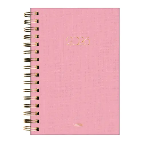 Agenda Espiral 13,6cm X 19,4cm Office Collection Rosa Jandaia 2026
