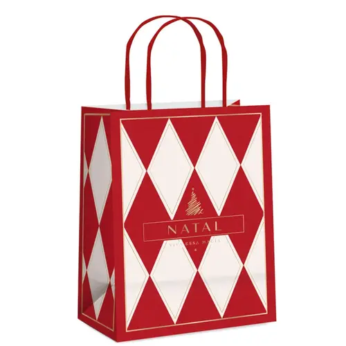 SACOLA PAPEL PRESENTE P 21,5CMX15CMX8CM CROMUS LINES 10 UN