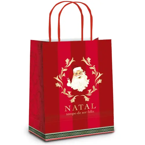 SACOLA PAPEL PRESENTE P 21,5CMX15CMX8CM CROMUS NOEL VITORIANO 10 UN