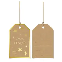 CARTAO COLECAO DE / PARA 12UN CROMUS BOAS FESTAS OURO 10 CTL
