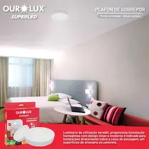 Luminária Plafon Sobrepor Redondo  24W Ourolux Superled 4000K Led Branca Fria