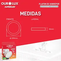 Luminária Plafon Sobrepor Redondo  24W Ourolux Superled 4000K Led Branca Fria