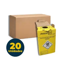 Caixa Coletora de Material Perfurocortante 3 Litros Premium Descarbox com 20 Unidades