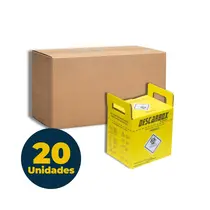 Caixa Coletora de Material Perfurocortante 7 Litros Premium Descarbox com 20 Unidades