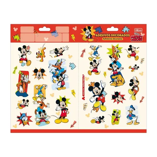 Adesivo Sticker 1 Cartela G Tilibra Mickey