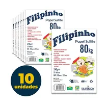 PAPEL SULFITE A4 21CMX29,7CM 240G 25FL FILIPINHO BRANCO 10 UN
