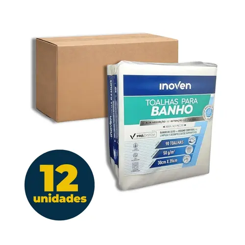 Lenço Hospitalar Inovem Multiuso com 90 Folhas com 12 Unidades