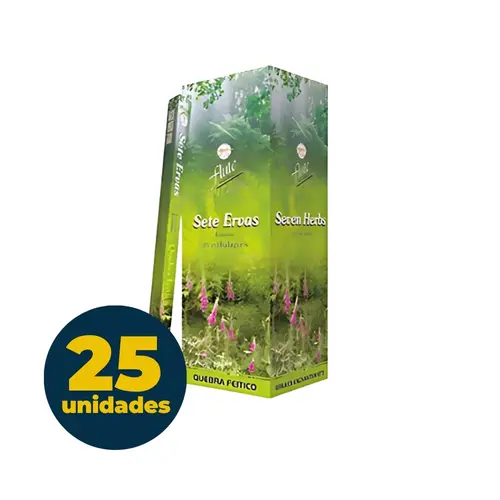 Incenso Flute 8 Varetas Essência Sete Ervas com 25 unidades