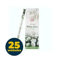 Incenso Flute 8 Varetas Essência Rosa Branca com 25 Unidades