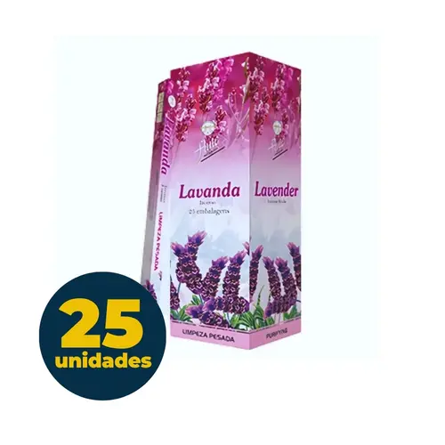 Incenso Flute 8 Varetas Essência Lavanda com 25 Unidades