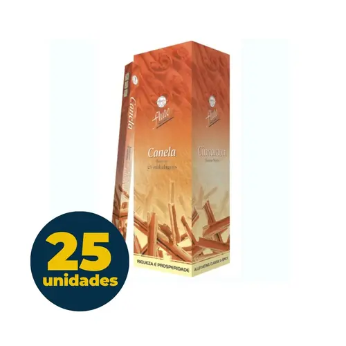Incenso Flute 8 Varetas Essência Canela com 25 Unidades