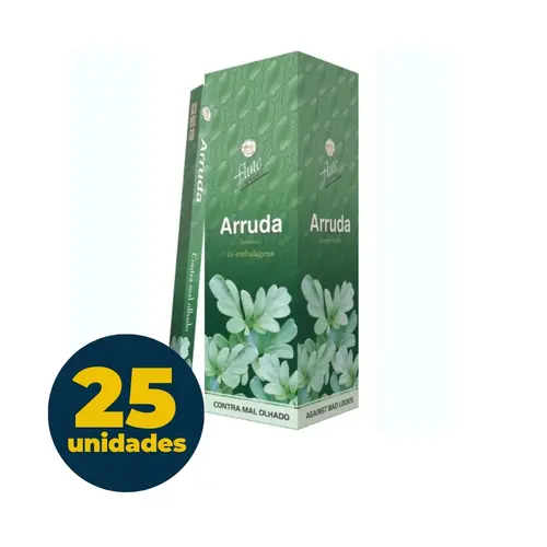 Incenso Flute 8 Varetas Essência Arruda com 25 Unidades