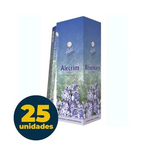 Incenso Flute 8 Varetas Essência Alecrim com 25 Unidades