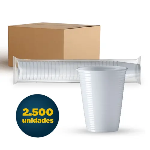 Copo Descartável 180ml Plástico Branco Com 2.500 Unidades