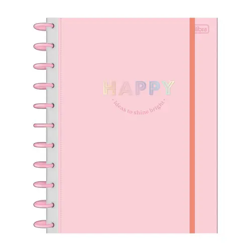 Caderno Universitário 160 Folhas Destacáveis Tilibra Tilidisco Happy