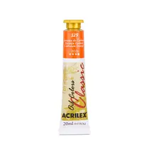 Tinta Óleo Bisnaga 20ml Acrilex Oil Colors Laranja de Cádmio 325 com 06 Unidades