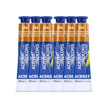 Tinta Óleo Bisnaga 20ml Acrilex Oil Colors Terra de Siena Natural 336 com 06 Unidades