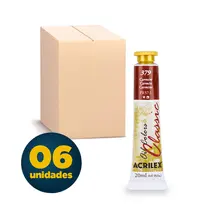 Tinta Óleo Bisnaga 20ml Acrilex Oil Colors Carmim 379 com 06 Unidades