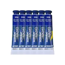Tinta Óleo Bisnaga 20ml Acrilex Oil Colors Azul Cobalto 308 com 06 Unidades