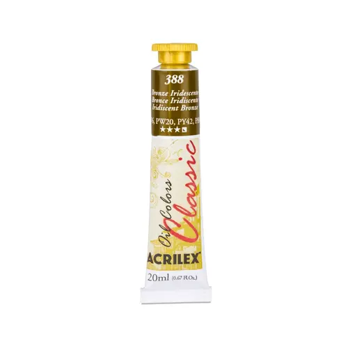 Tinta Óleo Bisnaga 20ml Acrilex Oil Colors Metálico Bronze 388 com 06 Unidades