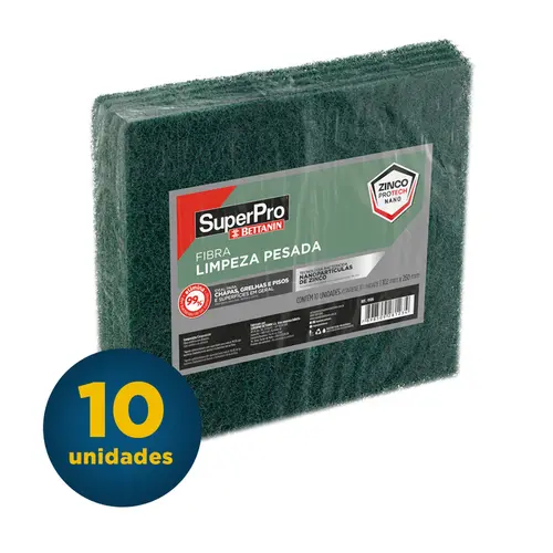 Fibra de Limpeza Pesada Superpro Verde com 10 Unidades