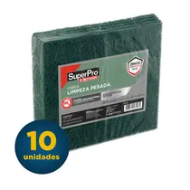 Fibra de Limpeza Pesada Superpro Verde com 10 Unidades