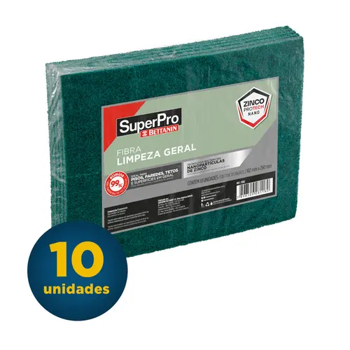 Fibra de Limpeza Uso Geral Superpro Verde com 10 Unidades
