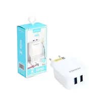 Carregador de Parede Com 2 Saídas USB Turbo Branco