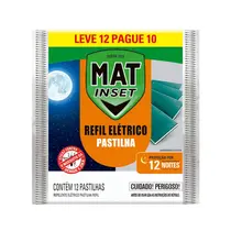 Mat Inset Refil Repelente Pastilha 12 Unidades