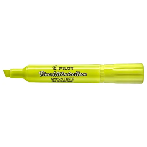 Pincel Marca Texto Ponta Chanfrada Atômico Neon Amarelo