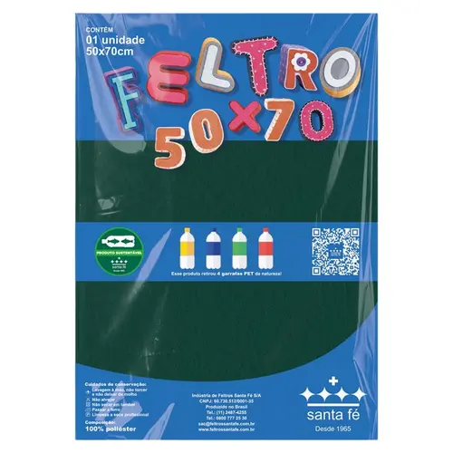 Tecido Feltro 50cm X 70cm Liso Verde Bandeira