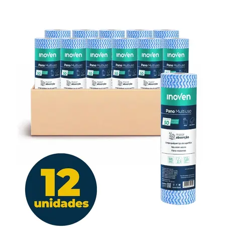 Pano Multiuso Rolo 28cmx25m Verde Com 12 Unidades