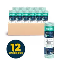 Pano Multiuso Rolo 28cmx25m Verde Com 12 Unidades