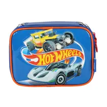 Estojo Box Luxcel 100 Pens/Canetas Hot Wheels Azul