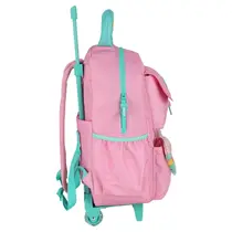 Mochila Infantil Com Roda e Alça Pompom Rosa UP4YOU