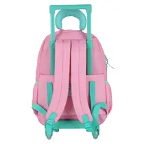 Mochila Infantil Com Roda e Alça Pompom Rosa UP4YOU